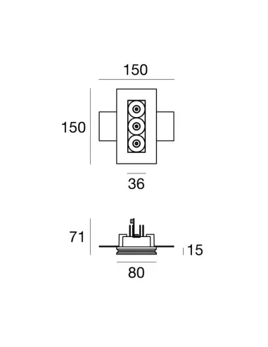 Ligne lumineuse 64540w30 cellule encastrable 3 led x2w bw 30 blanc 9003
